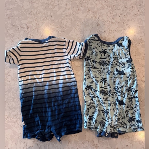 Honest kids clothing 6-9mos Striped and Tropical Kids One Piece Set of 2 - Picture 2 of 8